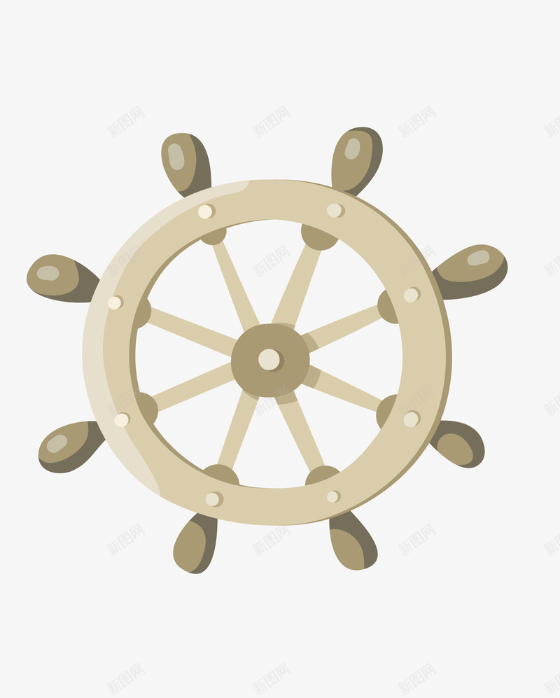 航海方向盘png免抠素材_新图网 https://ixintu.com 创意 图案 小清新 彩色 方向盘 简约 航海 船卡通 装饰