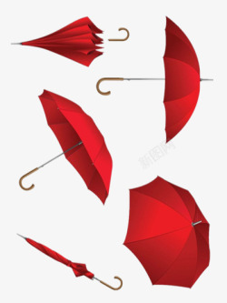 多组大红雨伞高清图片