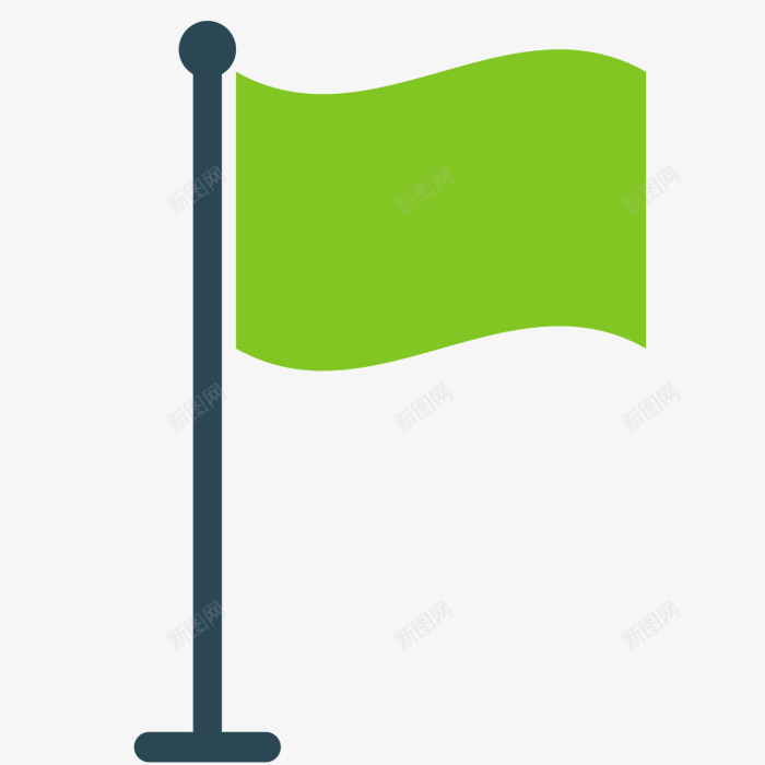绿色旗子png免抠素材_新图网 https://ixintu.com 旗子 旗帜 绿色旗 装饰图 长方形旗面 飞舞的旗