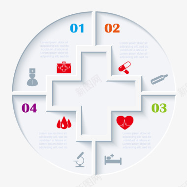 信息分类十字医疗信息图标图标