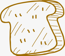 面包片装饰卡通黄色线描面包图标高清图片