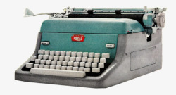 绿色旧式国外打字机素材