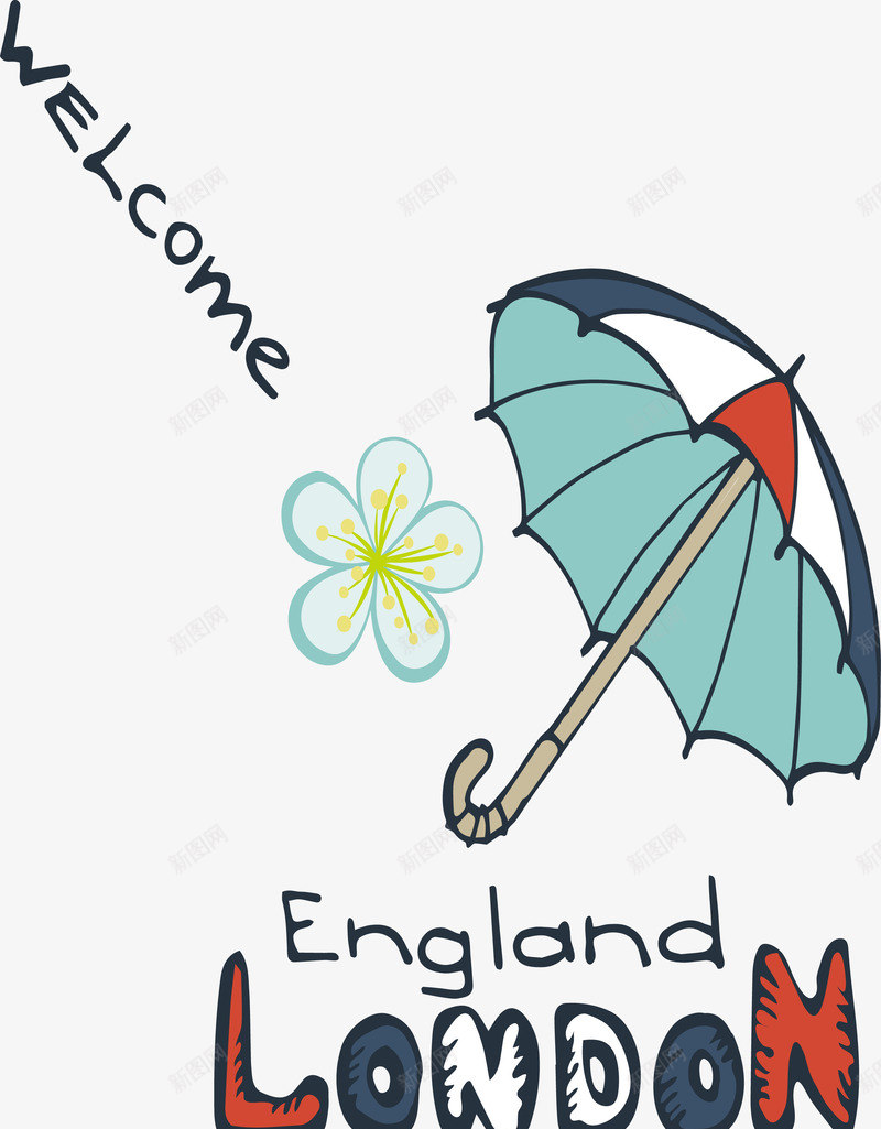 装饰雨伞和伦敦旅游png免抠素材_新图网 https://ixintu.com 旅游 英国伦敦 装饰