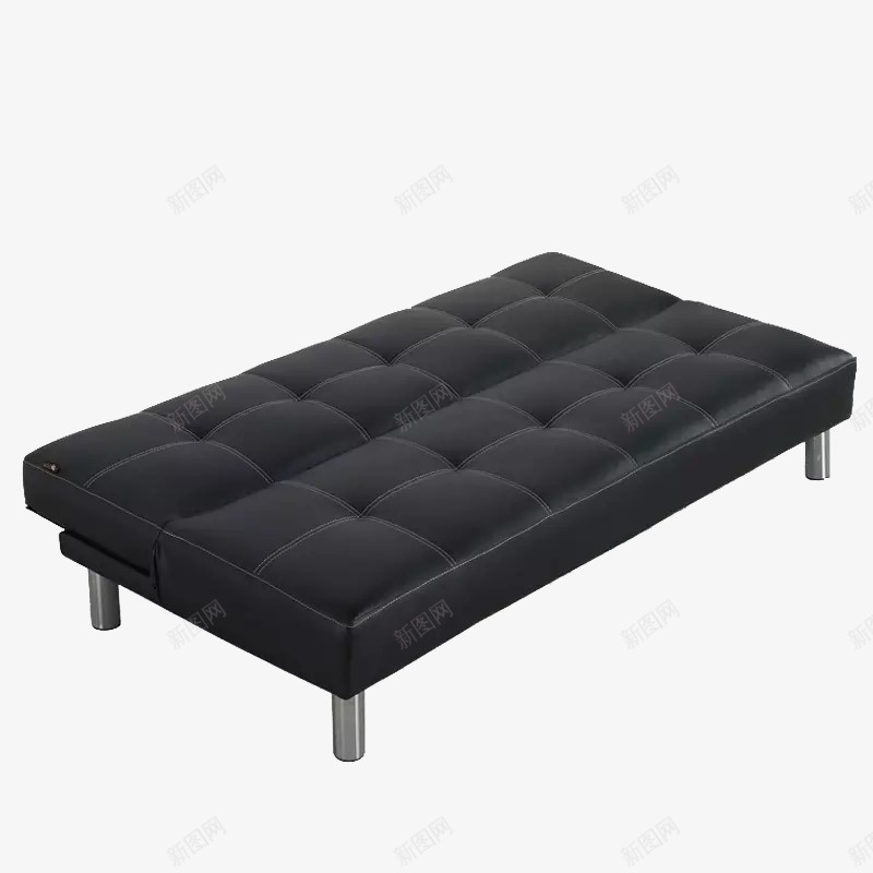 小户型沙发png免抠素材_新图网 https://ixintu.com 产品实物 双方沙发 可折叠沙发 沙发 黑色