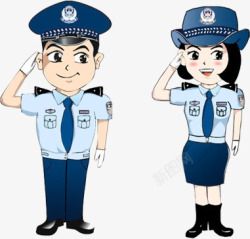 卡通工作证创意元素卡通警察人物造型高清图片