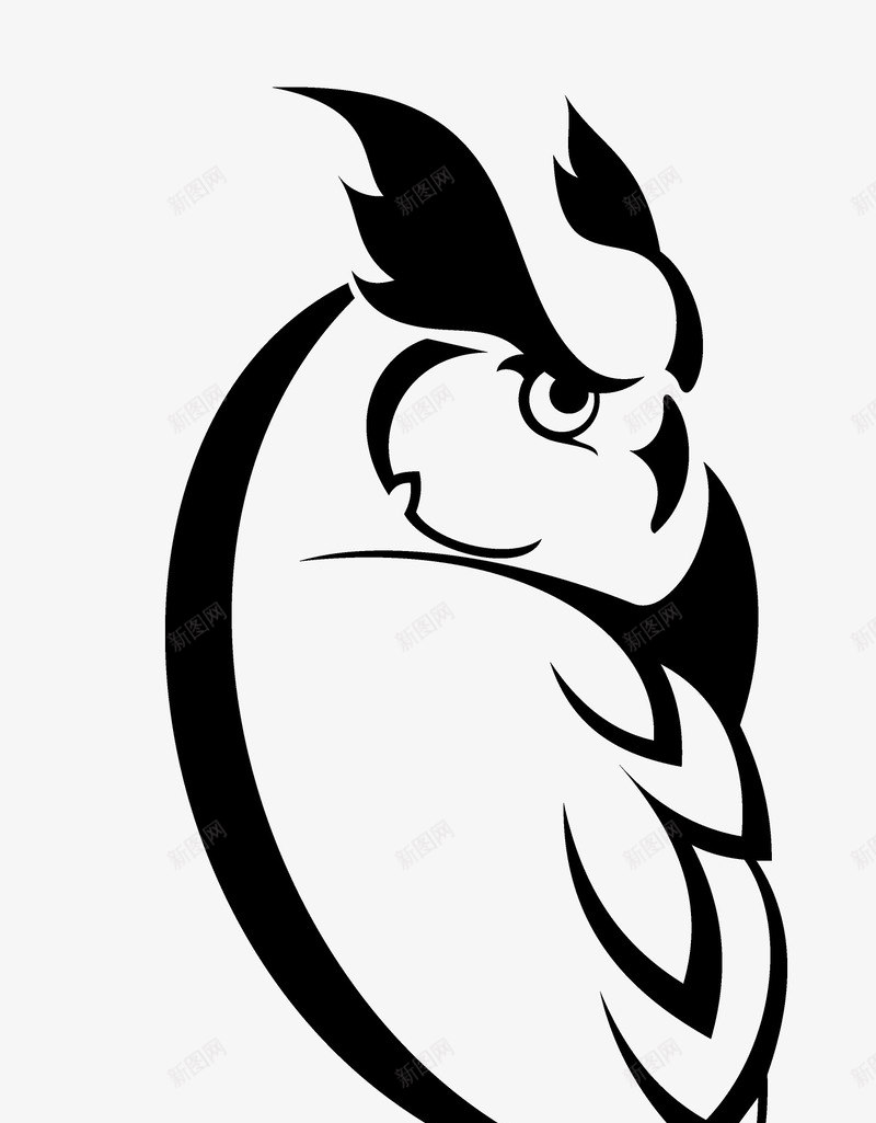 卡通手绘猫头鹰纹身图案图标png_新图网 https://ixintu.com 创意 动漫动画 卡通猫头鹰 手绘 猫头鹰纹身图案 简约