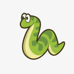 眼睛蛇手绘绿色的卡通蛇高清图片