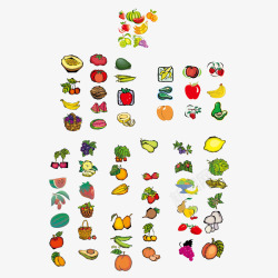 各类水果各类水果蔬菜合集矢量图高清图片