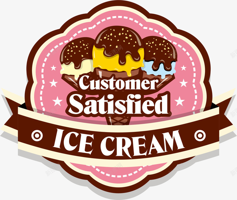 甜筒蛋卷冰淇淋png免抠素材_新图网 https://ixintu.com 冰淇淋 卡通标签 甜品 甜筒 矢量图案 蛋卷
