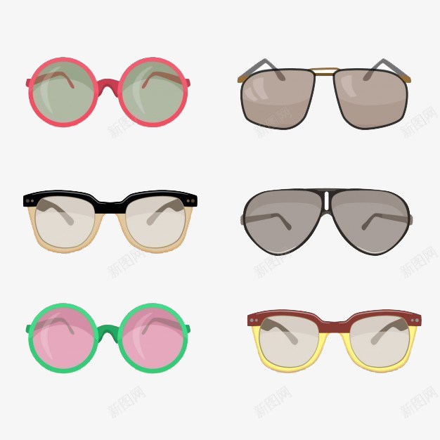 复古太阳镜系列png免抠素材_新图网 https://ixintu.com 墨镜 复古 时尚的设计 时髦 现代风格 眼镜 经典复古