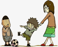 淘气的小孩淘气教育足球小孩高清图片