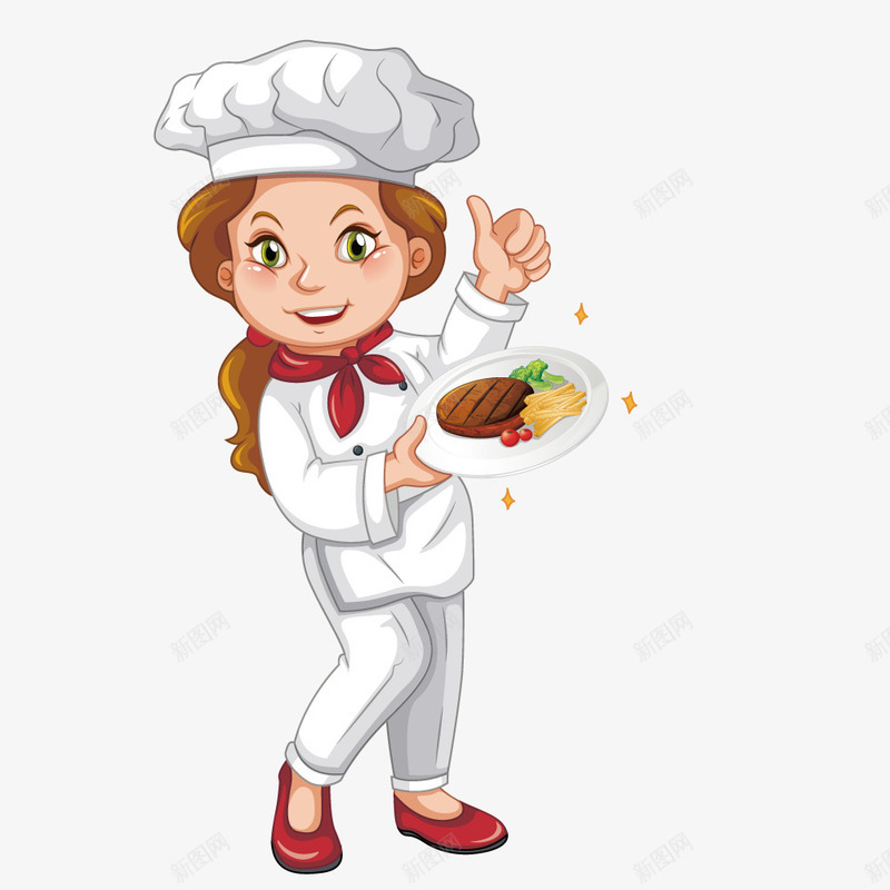 女性厨师png免抠素材_新图网 https://ixintu.com 厨师帽 快餐 牛排 西餐