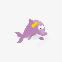 紫色的海豚图标图标
