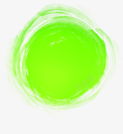 手绘绿色圆形抽象造型素材