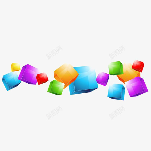 创意几何立方体png免抠素材_新图网 https://ixintu.com 几何图形免扣元素 几何图形装饰 创意几何图形 彩色立方体 方形