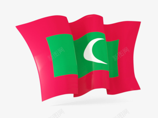 马尔代夫旗帜飘扬图标图标