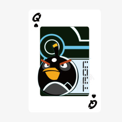 扑克花色黑桃十二小鸟素材