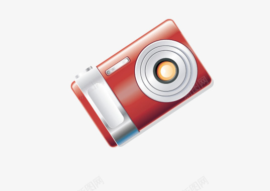 红色数码相机图标图标