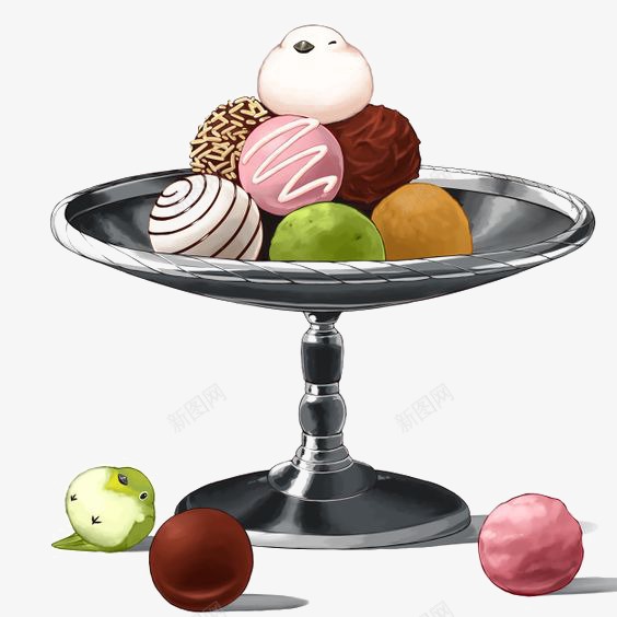 冰淇淋球png免抠素材_新图网 https://ixintu.com 下午茶 冷饮 巧克力甜点 甜点