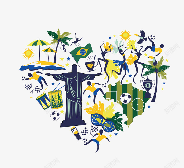里约奥运会png免抠素材_新图网 https://ixintu.com 2016奥运会 卡通 奥运会 旗帜 里约热内卢 里约耶稣雕像