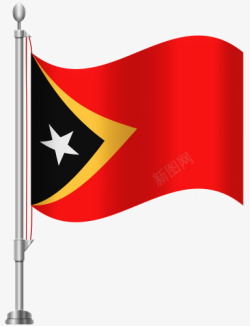 白星星东帝汶国旗高清图片