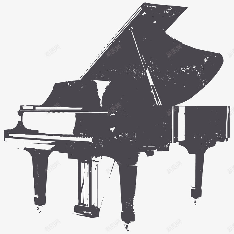 卡通手绘黑色的钢琴png免抠素材_新图网 https://ixintu.com 一架钢琴 创意 动漫动画 卡通手绘 艺术 黑色