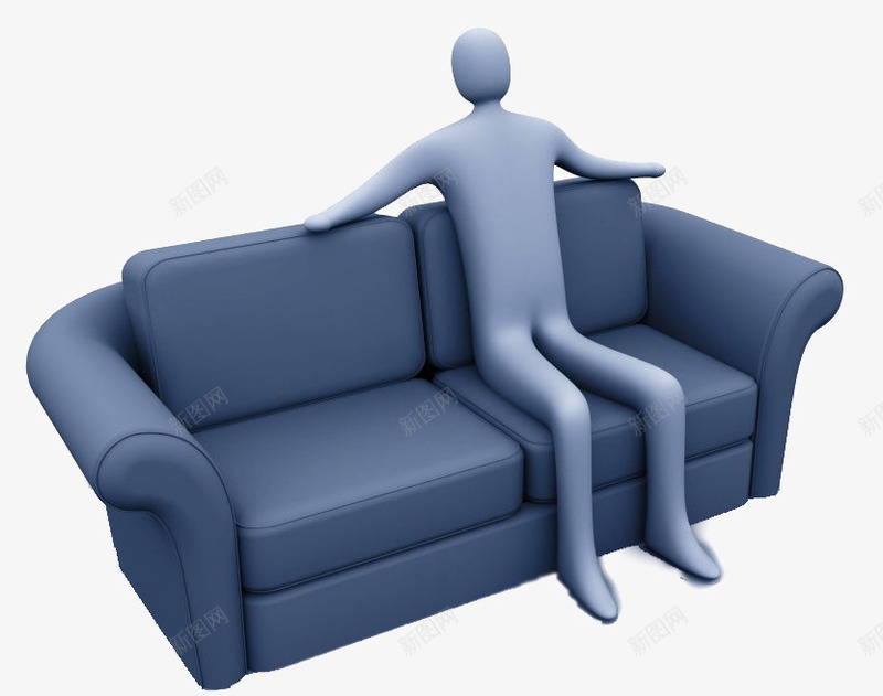 坐在沙发上的人png免抠素材_新图网 https://ixintu.com 人偶 坐在沙发上的人 小人偶 沙发