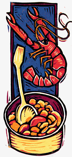 澳洲龙虾插画素材