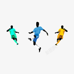 三个足球三个踢足球的男人高清图片