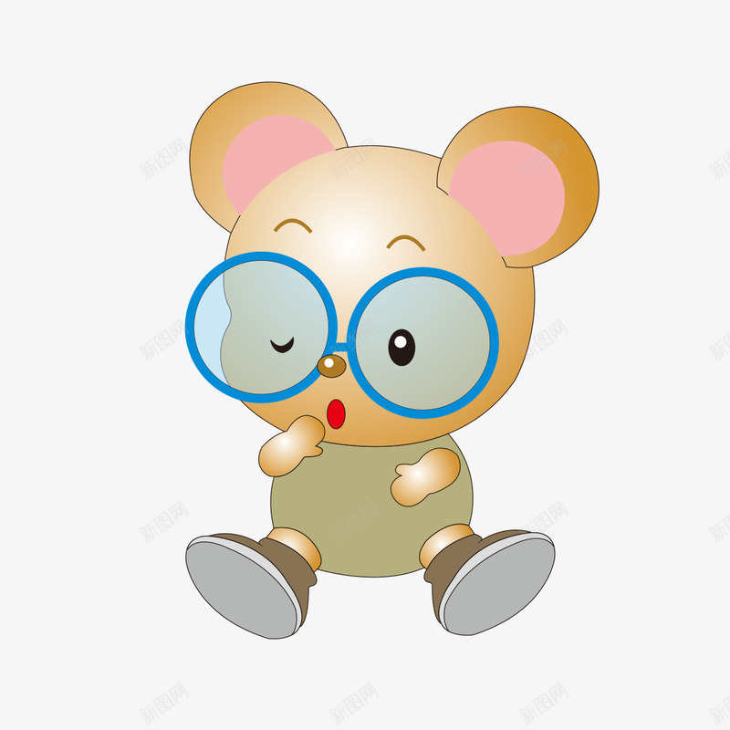 戴眼镜的小老鼠造型png免抠素材_新图网 https://ixintu.com 动物 卡通 眼镜 老鼠 造型