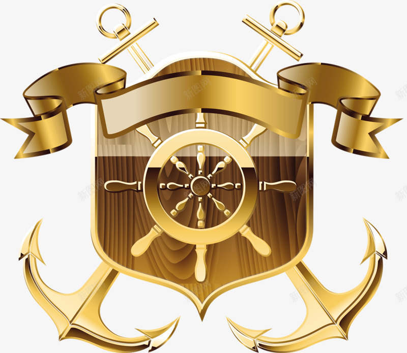 航海图标png_新图网 https://ixintu.com 图标 航海 舵轮 船锚 装饰