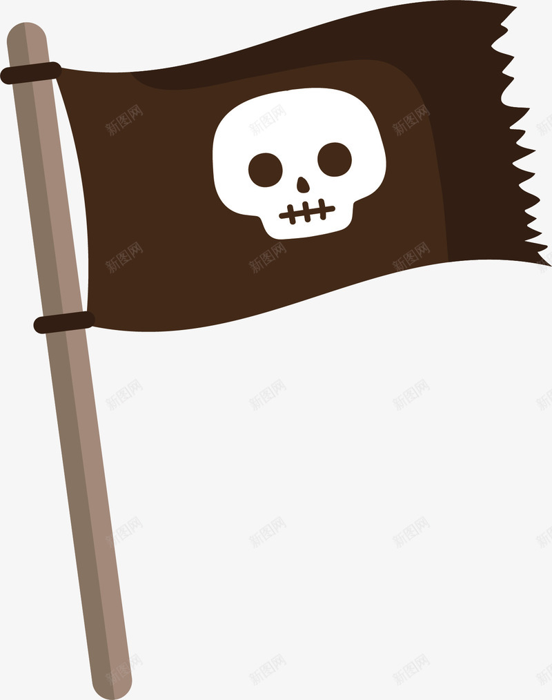 黑色海盗旗png免抠素材_新图网 https://ixintu.com 海盗旗 矢量素材 骷髅 骷髅旗 黑色旗帜