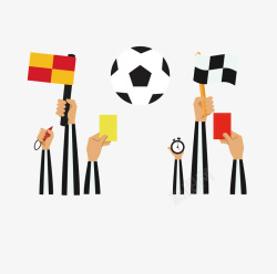 足球黄牌红牌卡通矢量图素材