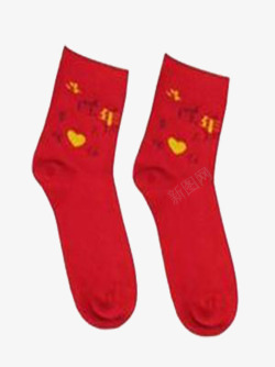 红色袜子纺织类素材