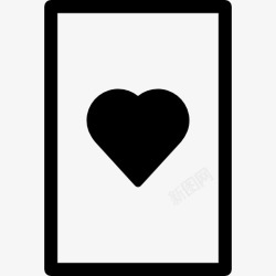 心证扑克牌与心脏标志图标高清图片