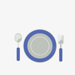 牛排刀蓝色餐具高清图片