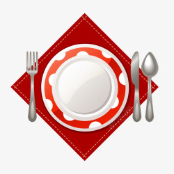 餐具红色卡通红色餐具高清图片