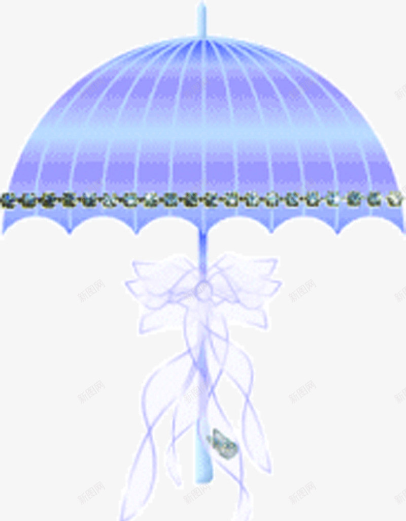 蓝色夏日卡通雨伞png免抠素材_新图网 https://ixintu.com 卡通 夏日 蓝色 雨伞