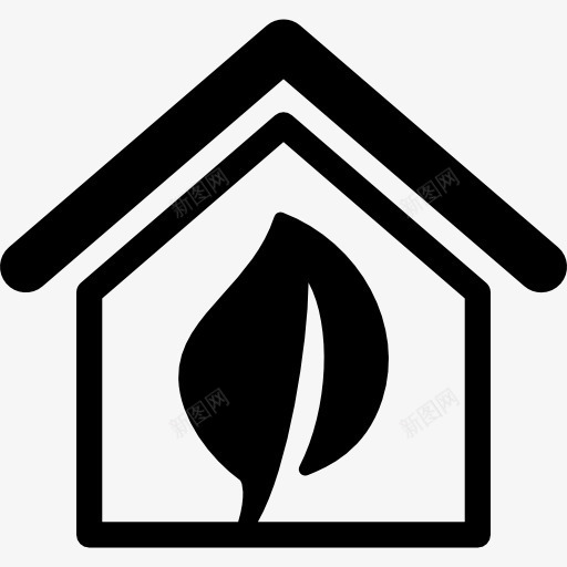 生态住宅图标png_新图网 https://ixintu.com 住宅 家居 建筑 房地产 生态