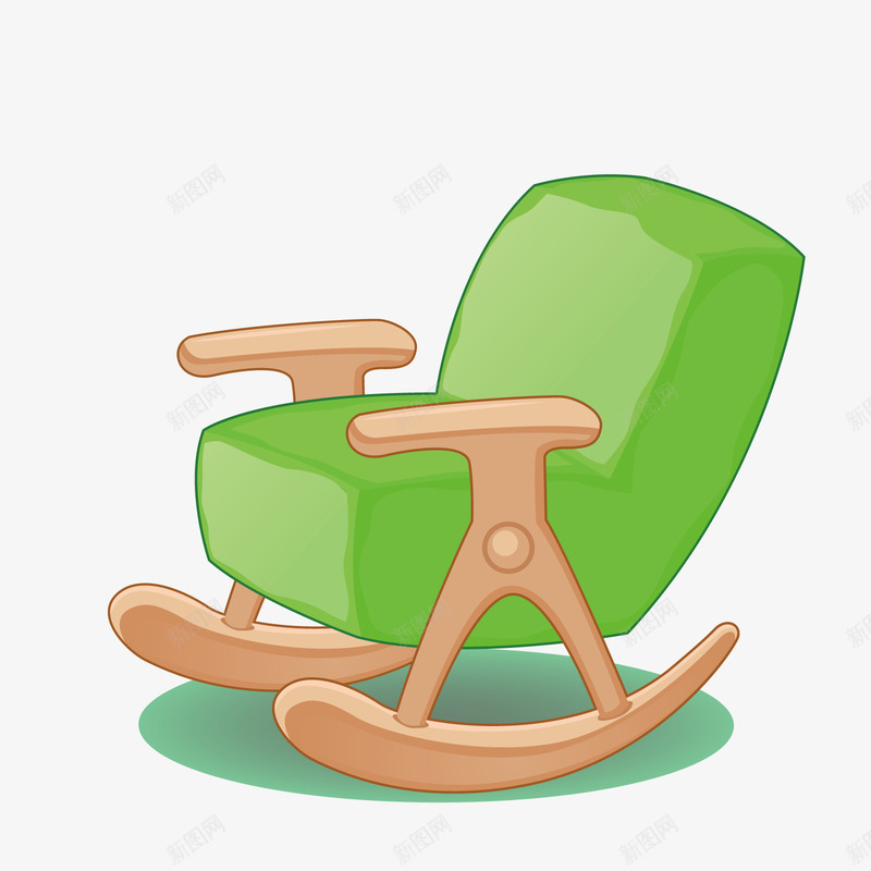 摇摇椅png免抠素材_新图网 https://ixintu.com 儿童 沙发 绿色 装饰