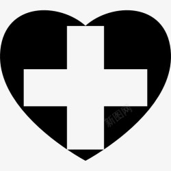 交叉的心心瑞士国旗图标高清图片