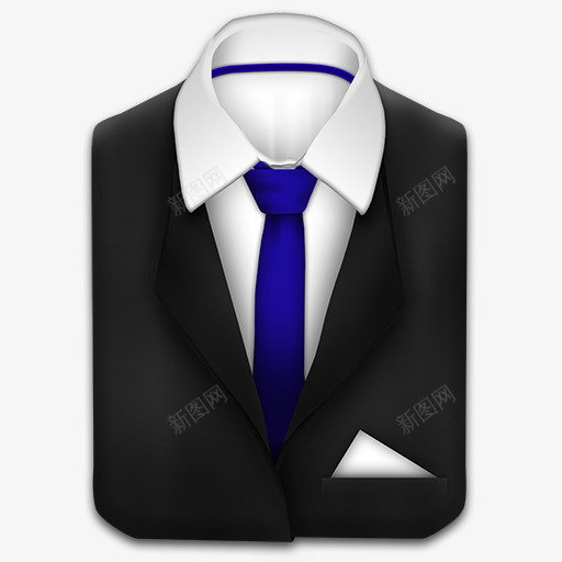 蓝领带西装图标png_新图网 https://ixintu.com 蓝色 蓝领带 西装