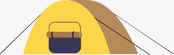 黄色卡通立体帐篷素材
