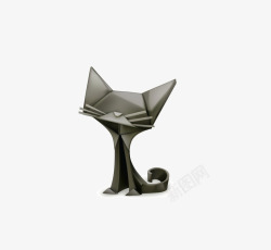 黑色折纸黑色折纸艺术猫咪矢量图高清图片