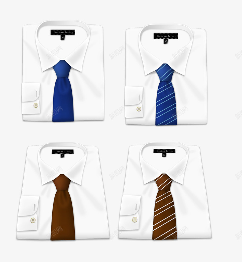 领带西装衬衫图标psd_新图网 https://ixintu.com 多款 多款可选 棕色 矢量图标 绿色 西装衬衫 领带