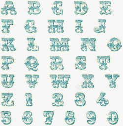 数字与英文集合字母高清图片