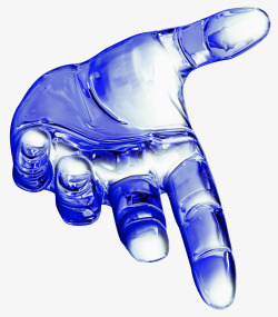 海报卡通蓝色造型手掌效果素材