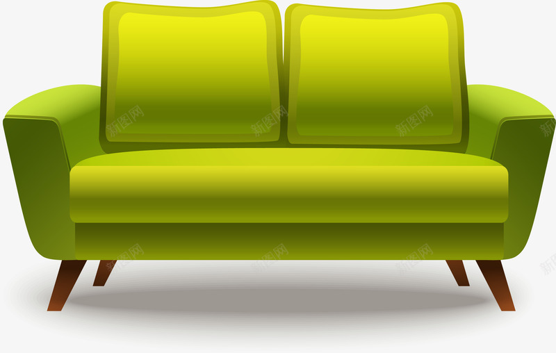 绿色沙发矢量图eps免抠素材_新图网 https://ixintu.com 客厅家具 家具 沙发 绿色 矢量图