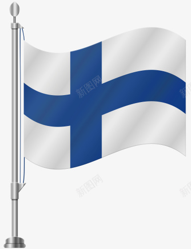 芬兰国旗png免抠素材_新图网 https://ixintu.com 国旗 旗帜 白色 芬兰 蓝十字