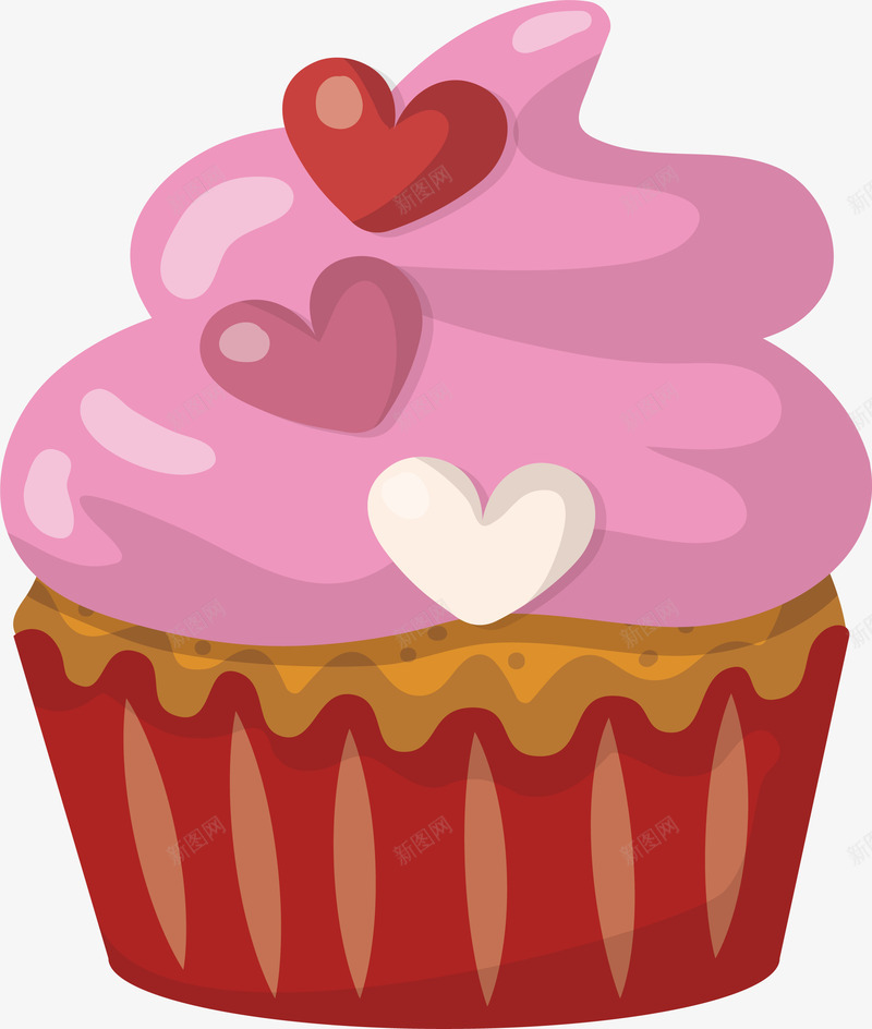 粉色杯子蛋糕矢量图ai免抠素材_新图网 https://ixintu.com 杯子蛋糕 烘焙 甜点 矢量png 粉色蛋糕 蛋糕 矢量图